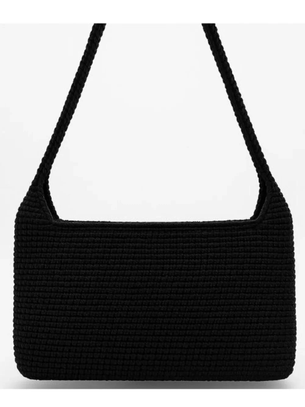 The Sak Crochet Casual Handbag Purse Hobo Stylist  Bag Lined Black